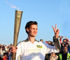 LONDON 2012 OLYMPICS TORCH RELAY Matt Smith and the Torch